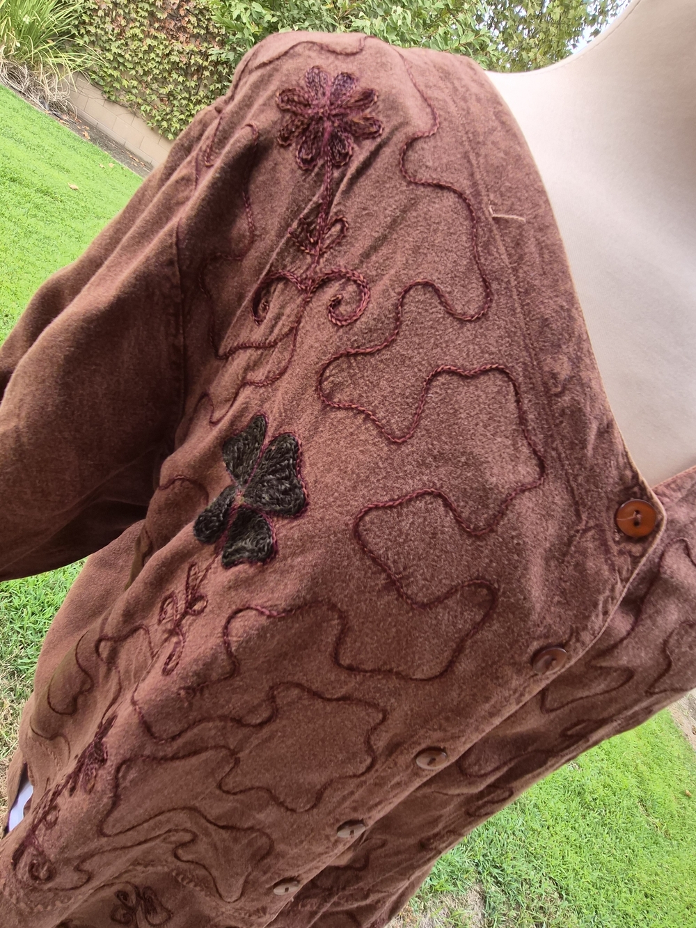 Vintage MPH Collection Brown Embroidered Button Up Blouse Top 2X #0500